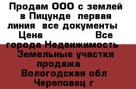 Продам ООО с землей в Пицунде, первая линия, все документы › Цена ­ 9 000 000 - Все города Недвижимость » Земельные участки продажа   . Вологодская обл.,Череповец г.